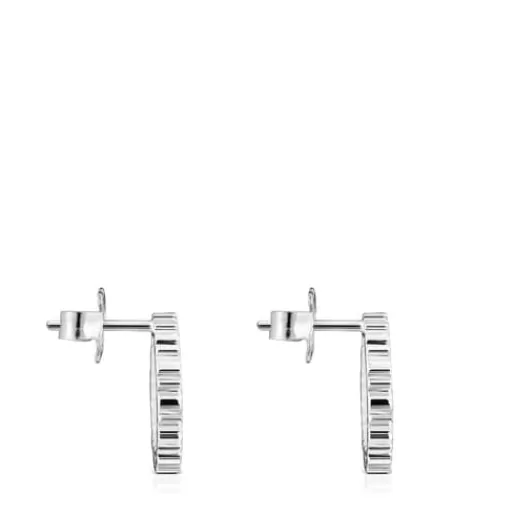 Sale Medium Silver Straight disc Earrings Silver Earrings