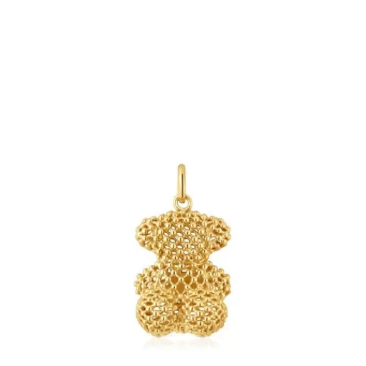 Best Medium texturized gold bear Pendant Bold Bear Gold Pendants | Medium Pendants