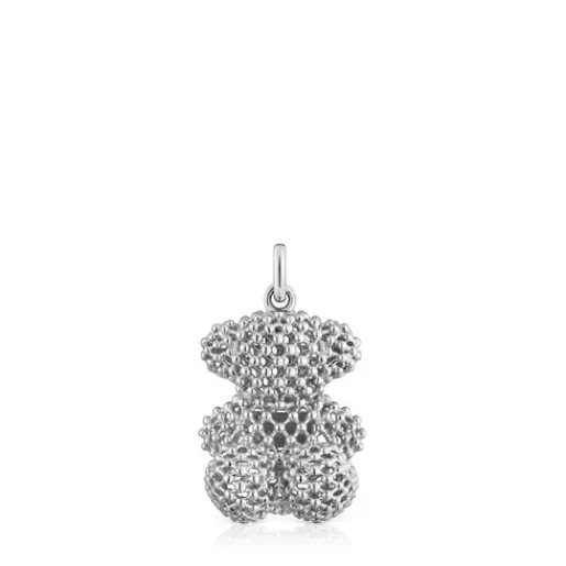 Cheap Medium texturized white gold bear Pendant Bold Bear Gold Pendants