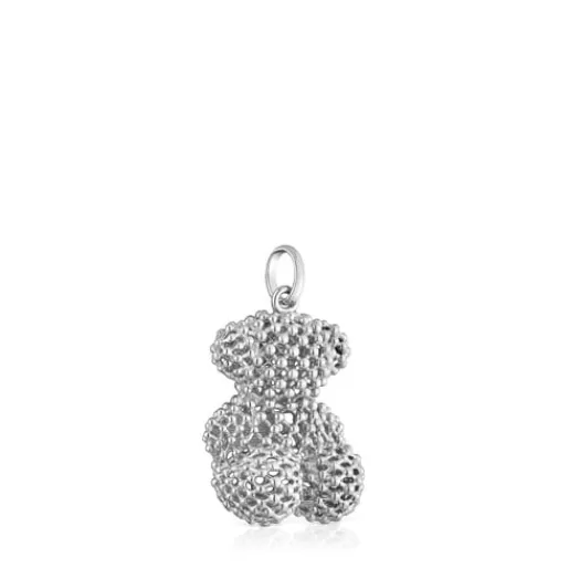 Cheap Medium texturized white gold bear Pendant Bold Bear Gold Pendants