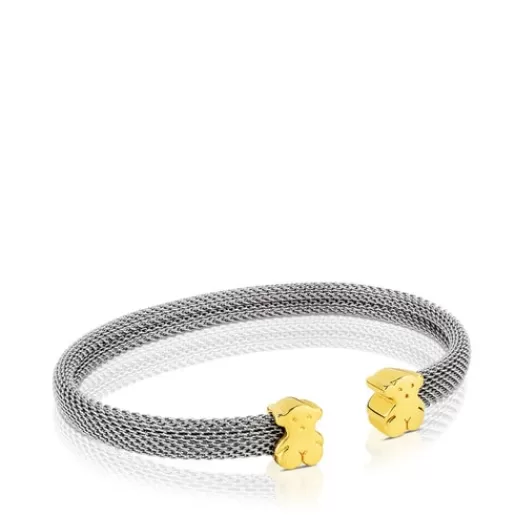 New Mesh Gold and Steel Bangle Gold Bracelets | Bangle Bracelets