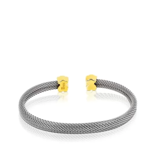 New Mesh Gold and Steel Bangle Gold Bracelets | Bangle Bracelets