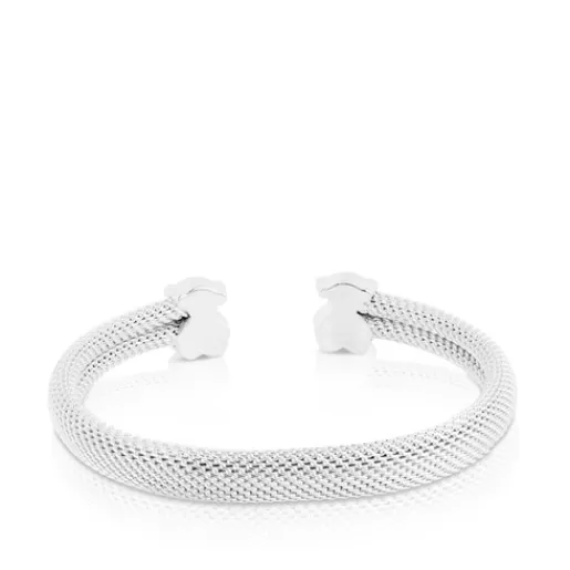 Outlet Mesh Silver Bangle Bear motif Kids Silver Bracelets | Bangle Bracelets