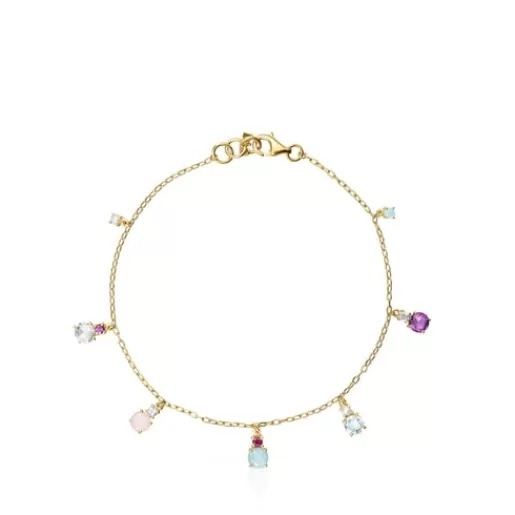 Fashion Mini Ivette Bracelet in Gold with Gemstones Gold Bracelets | Pearl Bracelets