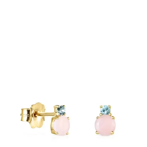 Best Mini Ivette Earrings in with Opal and Topaz Gold Earrings | Small Earrings