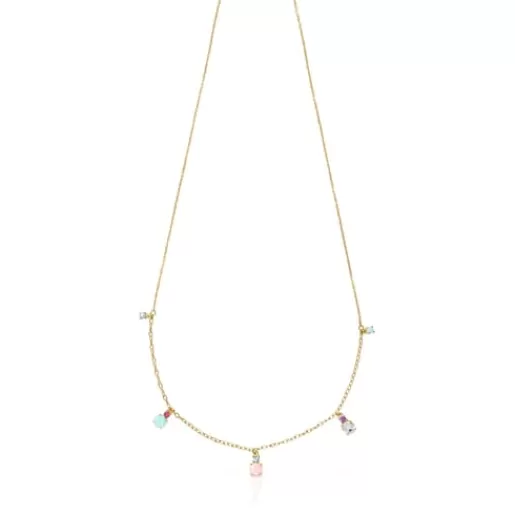 Discount Mini Ivette Necklace in Gold with Gemstones Gold Necklaces | Short Necklaces