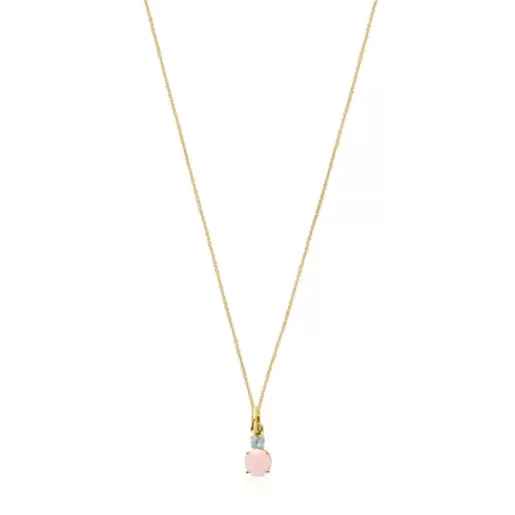 Shop Mini Ivette Necklace in with Opal and Topaz Gold Pendants | Gold Necklaces