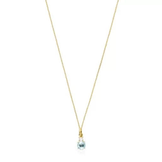 Outlet Mini Ivette Necklace in with Topaz and Pearl Gold Pendants | Gold Necklaces