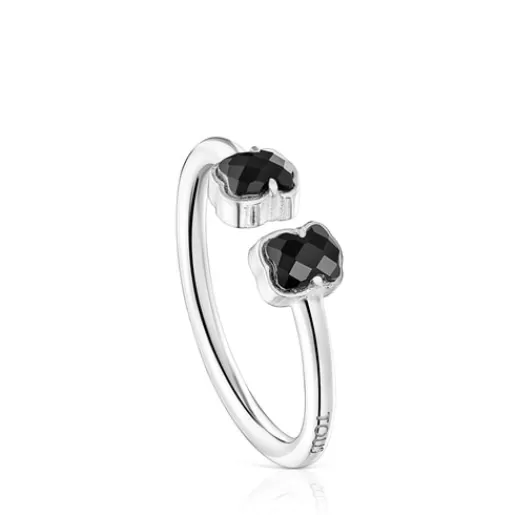 Store Mini Onix open Ring in Silver with Onyx Silver Rings | Small Rings