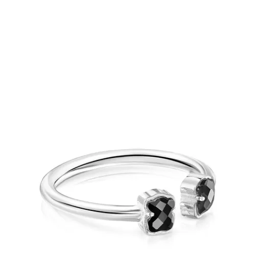 Store Mini Onix open Ring in Silver with Onyx Silver Rings | Small Rings