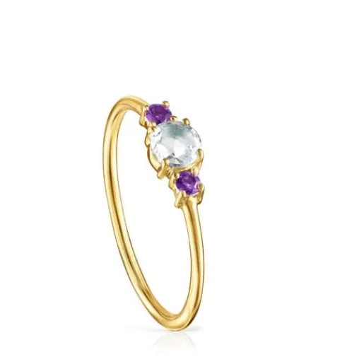Best Mini Ivette Ring in with Prasiolite and Amethyst 分类为空 | Small Rings