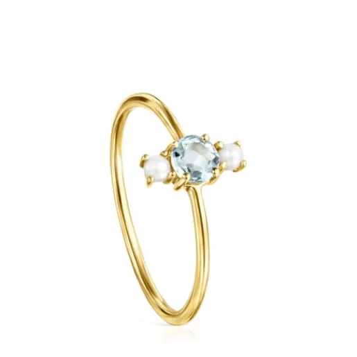Fashion Mini Ivette Ring in with Topaz and Pearl 分类为空 | Small Rings