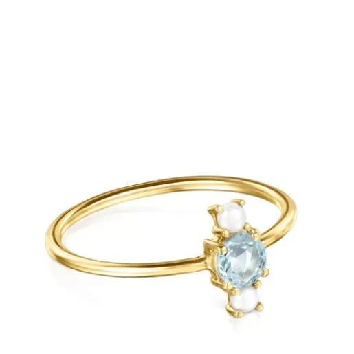 Fashion Mini Ivette Ring in with Topaz and Pearl 分类为空 | Small Rings