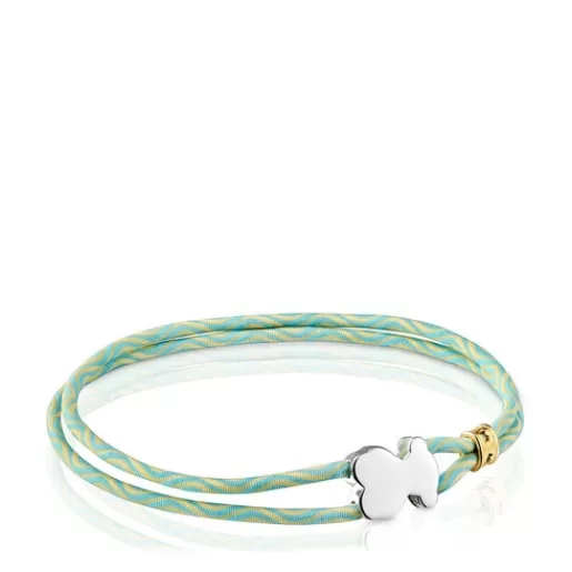 Store Mint-colored elastic Bracelet with bear Sweet Dolls Kids Silver Bracelets | Cord And Thread Bracelets