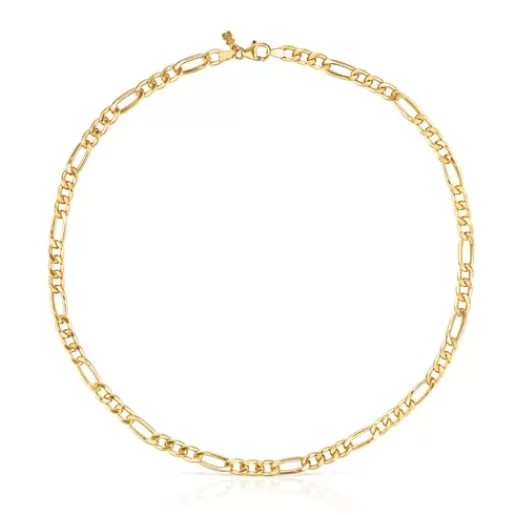 Hot Mixed curb-chain Choker with 18kt gold plating over silver Chain Silver Necklaces | Chokers