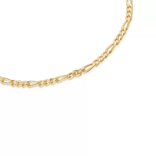 Hot Mixed curb-chain Choker with 18kt gold plating over silver Chain Silver Necklaces | Chokers