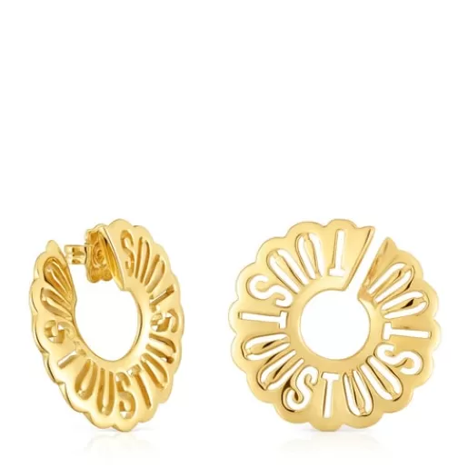 Clearance 31 mm hoop earrings with 18kt gold plating over silver Miranda Silver Earrings | Hoop Earrings