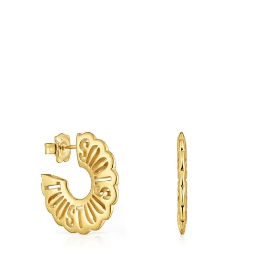 Fashion 25 mm hoop earrings with 18kt gold plating over silver Miranda Silver Earrings | Hoop Earrings