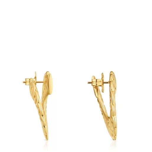 Clearance 31 mm hoop earrings with 18kt gold plating over silver Miranda Silver Earrings | Hoop Earrings