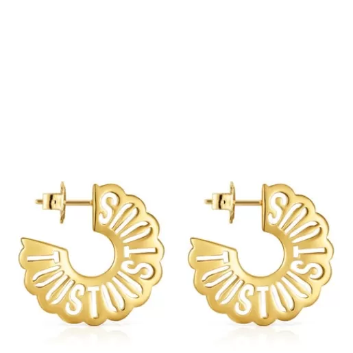 Fashion 25 mm hoop earrings with 18kt gold plating over silver Miranda Silver Earrings | Hoop Earrings