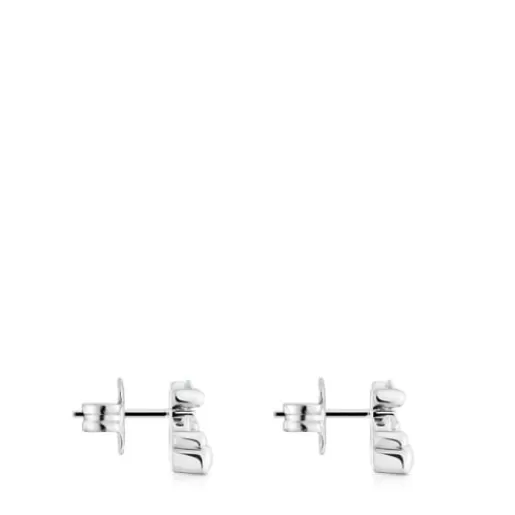Best Sale 8 mm and rock crystal quartz bear motif Earrings Color Bear Small Earrings