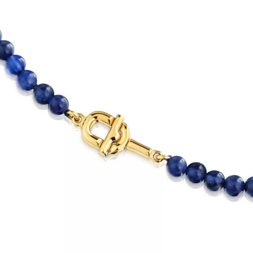 Discount Necklace with 18kt gold plating over silver with sodalite MANIFESTO Silver Necklaces | Short Necklaces