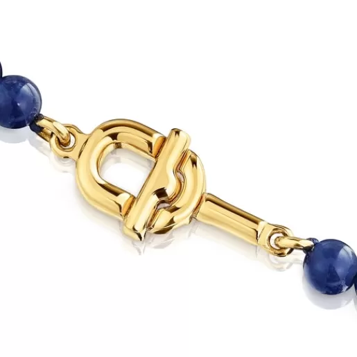 Discount Necklace with 18kt gold plating over silver with sodalite MANIFESTO Silver Necklaces | Short Necklaces