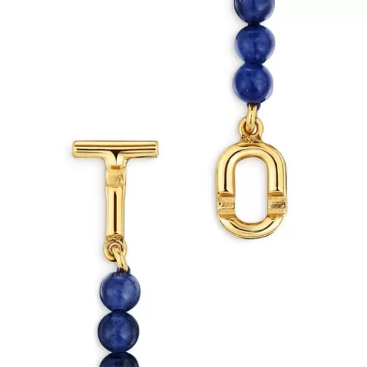 Discount Necklace with 18kt gold plating over silver with sodalite MANIFESTO Silver Necklaces | Short Necklaces