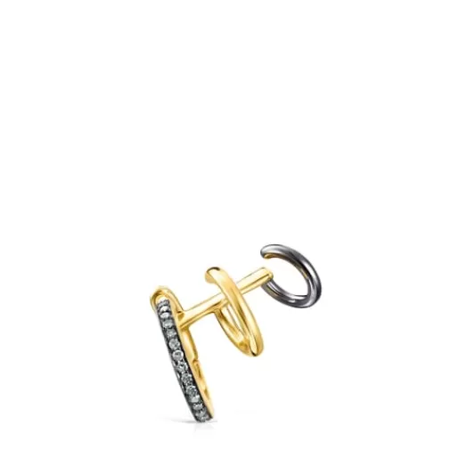 Shop Nocturne Earcuff in Silver Vermeil with Diamonds Silver Earrings | Individual Earrings