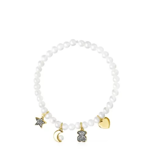 Hot Nocturne Pearl Bracelet with Silver Vermeil and Diamonds Silver Bracelets | Pearl Bracelets