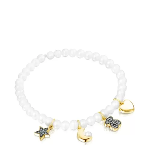 Hot Nocturne Pearl Bracelet with Silver Vermeil and Diamonds Silver Bracelets | Pearl Bracelets