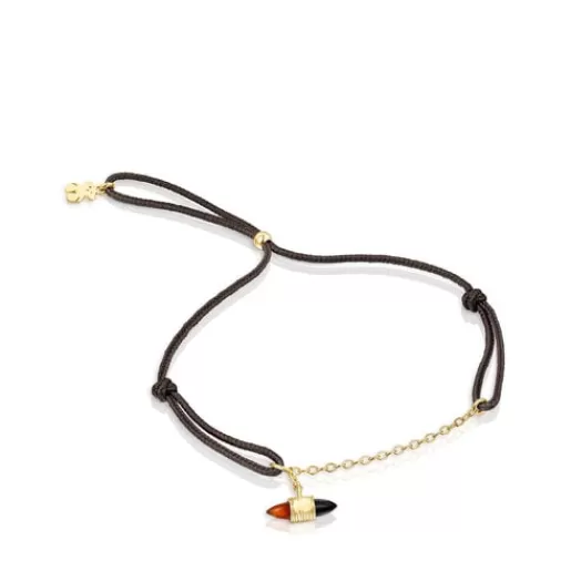 Best Sale Nylon and gold Lure Bracelet with carnelian and onyx Gold Bracelets | Cord And Thread Bracelets