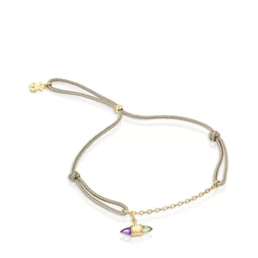 Clearance Nylon and gold Lure Bracelet with gemstones Gold Bracelets | Cord And Thread Bracelets