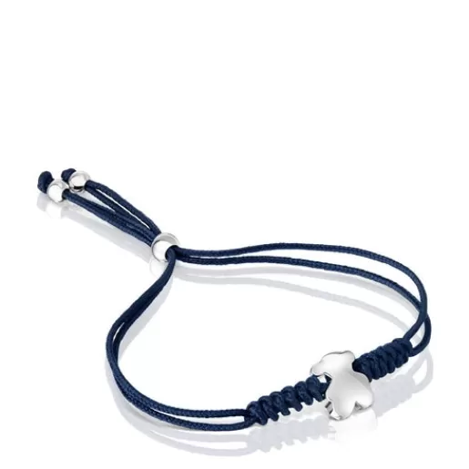 Outlet Nylon Bold Motif Bracelet with bear motif Silver Bracelets | Cord And Thread Bracelets