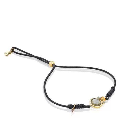 Outlet Nylon Virtual Garden Bracelet with labradorite and Gold Bracelets | Cord And Thread Bracelets