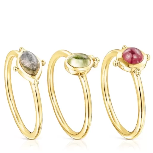 Sale Pack of silver vermeil Magic Nature Rings with gemstones Silver Rings | Small Rings