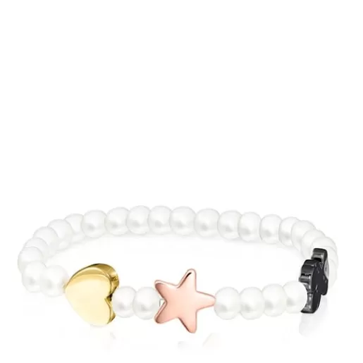 New Pearl Sweet Dolls Bracelet with Silver Vermeil, Rose Silver Vermeil and Dark Silver Kids Silver Bracelets | Pearl Bracelets