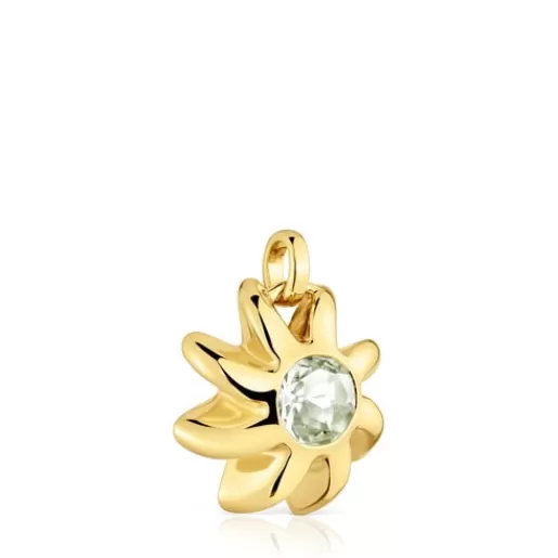 Flash Sale Pendant with 18kt gold plating over silver and prasiolite Galia Silver Pendants