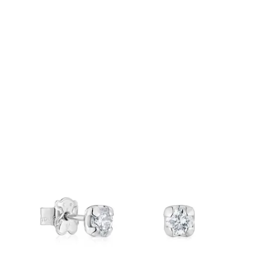 Fashion Platinum Hoop earrings with laboratory grown diamonds Les Classiques LGD Small Earrings