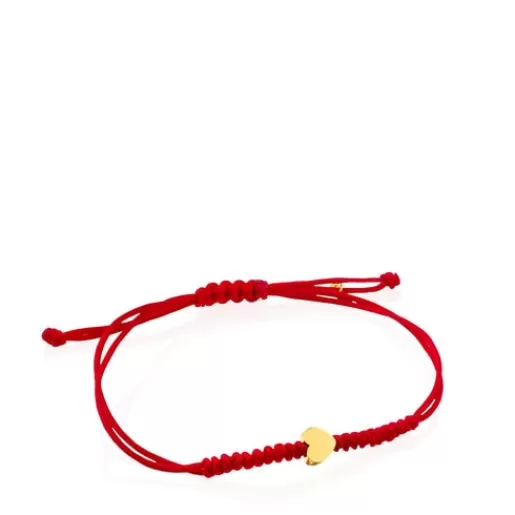 Best Sale Red Cord and Gold Sweet Dolls XXS heart Bracelet Kids Gold Bracelets | Cord And Thread Bracelets