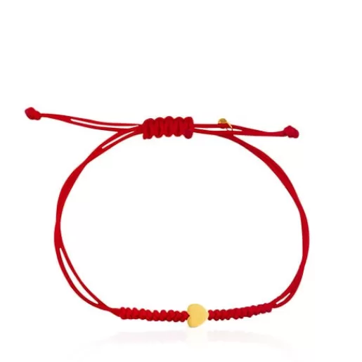 Best Sale Red Cord and Gold Sweet Dolls XXS heart Bracelet Kids Gold Bracelets | Cord And Thread Bracelets