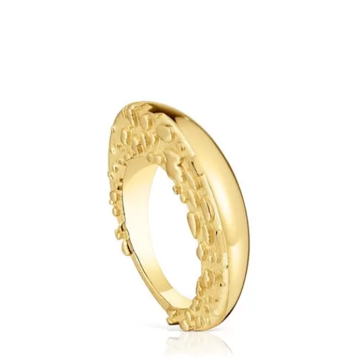 Fashion Ring with 18kt gold plating over silver Dybe Silver Rings | Medium Rings