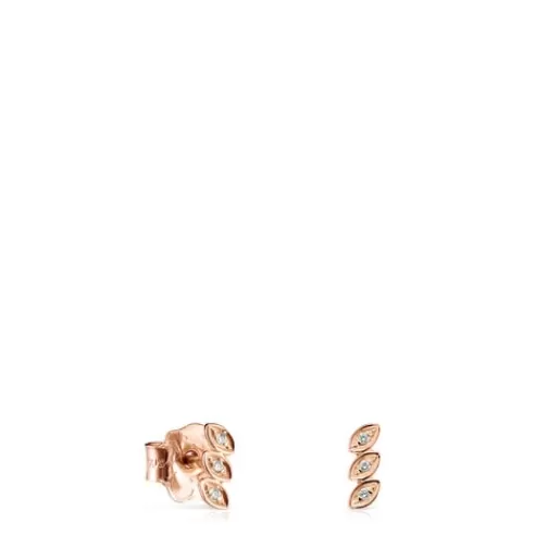 Outlet Riviere Earrings in Rose gold with Diamonds Small Earrings