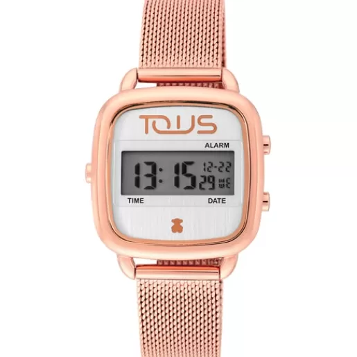 Cheap Rose IP Steel D-Logo digital Watch For Her