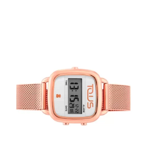 Cheap Rose IP Steel D-Logo digital Watch For Her