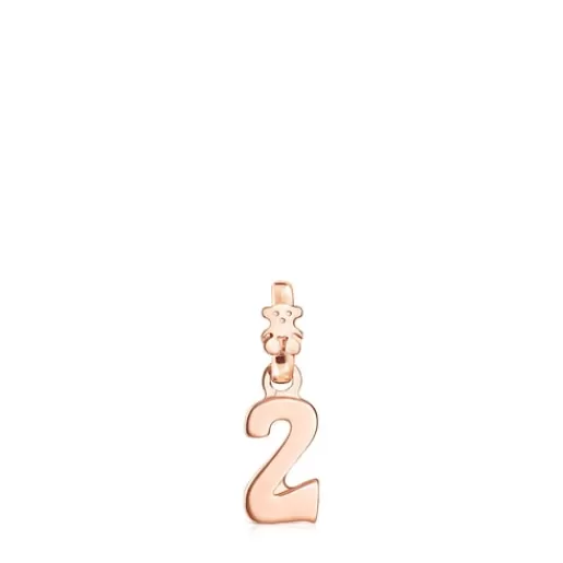 Clearance Rose Silver Vermeil Numbers number 2 Pendant Silver Pendants