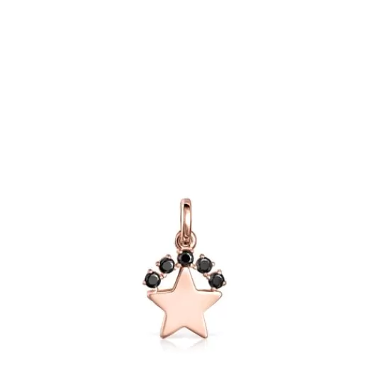 Store Rose Silver Vermeil Real Sisy star Pendant with Spinels Silver Pendants