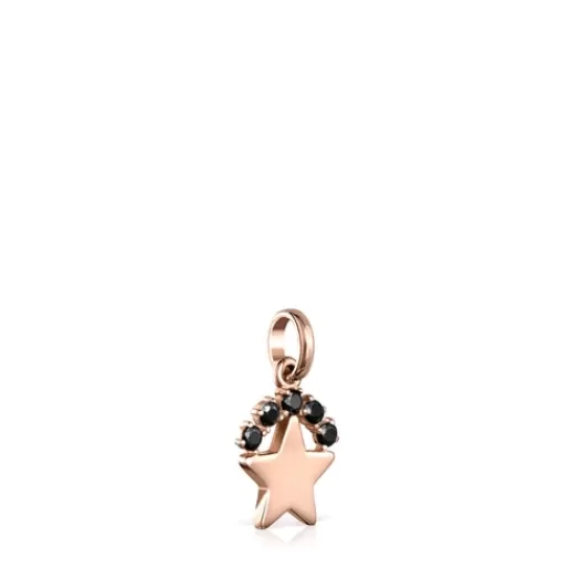 Store Rose Silver Vermeil Real Sisy star Pendant with Spinels Silver Pendants