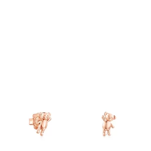 Best Sale Rose Silver Vermeil Teddy Bear Earrings Silver Earrings | Small Earrings