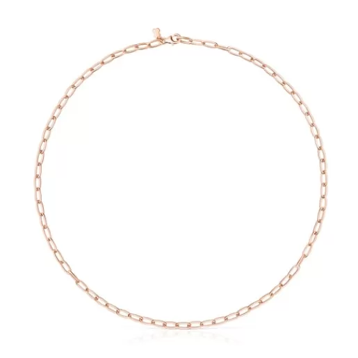 Cheap Rose Silver Vermeil Chain oval Choker Silver Necklaces | Chokers